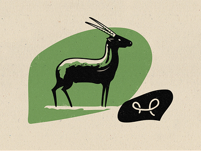 Zodiac - Capricorn 2 color animal antlers astrology capricorn deer greek illustration midcentury modern midmod zodiac