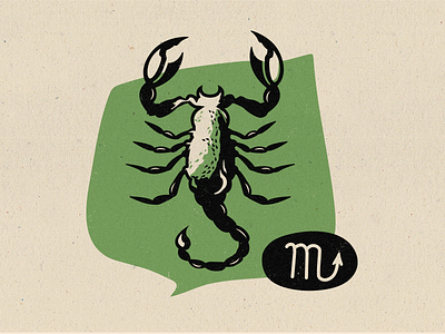 Zodiac - Scorpio 2 color astrology greek illustration midcentury modern midmod scorpio scorpion zodiac