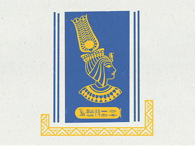 Nefertiti ancient art history egyptian hieroglyphics icon illustration mid-century modern