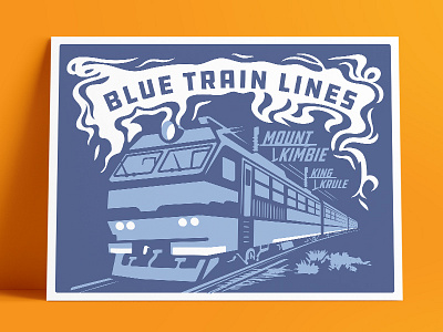 Mount Kimbie Ft. King Krule - Blue Train Lines aiga asps17 blue illustration king krule mount kimbie music poster train type