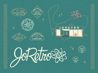 Joretro - Brand Elements III antique branding handlettering identity illustration insignia logo mid-century monogram retro type vintage