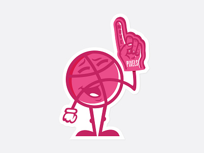 Dribbble Sticker - Move Pixels! character dribbble illustration mascot pixel playoff rebound sticker stickermule