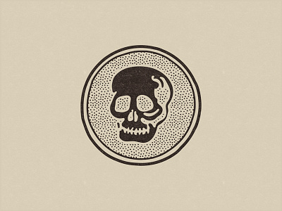 Until The End - Jusqu’au Bout badge hand drawn illustration line retrosupplyco skeleton skull