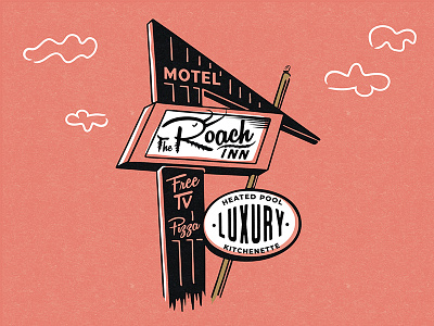 Roach Motel holiday inn hotel illustration motel retro roach sign texture