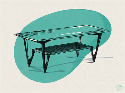 Coffee Table 2-color coffee table illustration kurt østervig midcentury modern midmod texture true grit true grit texture supply
