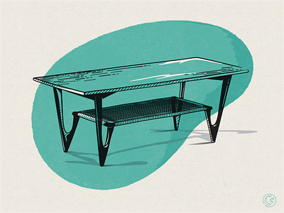 Coffee Table 2 color coffee table illustration kurt østervig midcentury modern midmod texture true grit true grit texture supply