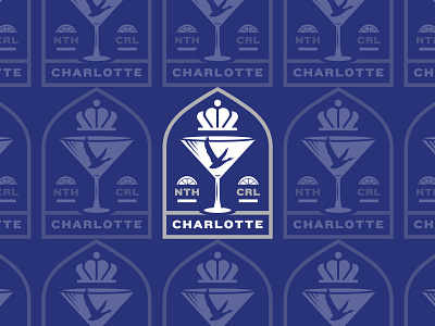 Queen City badge charlotte cocktails grey goose martini north carolina pin