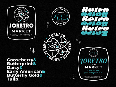 JoRetro store-branded merch antiques apparel apparel design badge branding joretro marks maryland pyrex pyrexfest retro type vintage vintage market