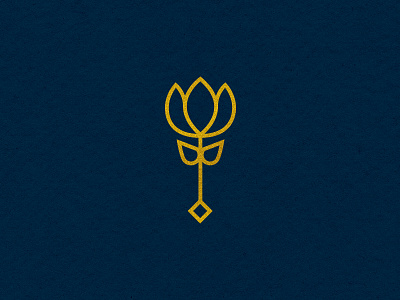 Spot Illustration - IV gold icon illustration lotus flower monoline spot illustration zoo