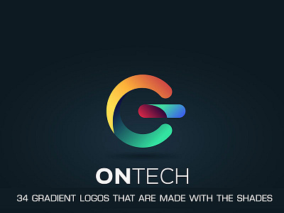 34 gradient logos that are made with the shades