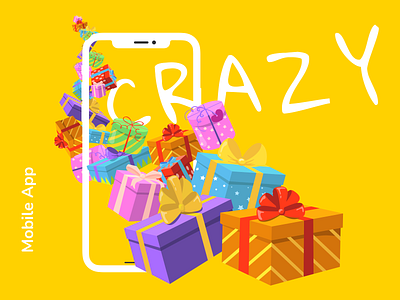 CRAZY ПОДАРКИ Mobile app design ecomerce gits graphic design illustration mobile app online store shop ui ux
