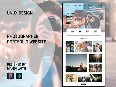 UI Design - Photography Portfolio Website design designwesbite graphic design landingpage photogarphy website photographywebsite ui uiux ux