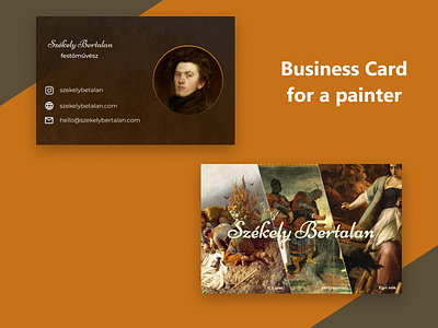 Business Card for a famous Hungarian painter artist business businesscard carddesign graphic design namecard painter