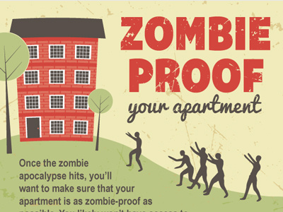 Zombie Proof Your Apartment Infographic apartment architecture behance design graphic infographic information proof your zombie