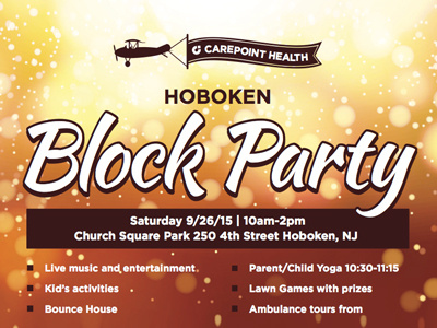 Hoboken Block Party Informational Flyer block design flyer graphic party