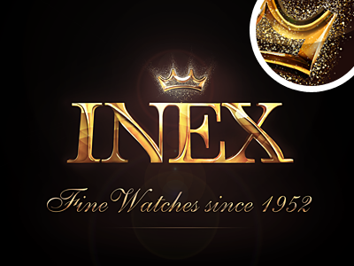 Inex - logo visualization gold logo retouch