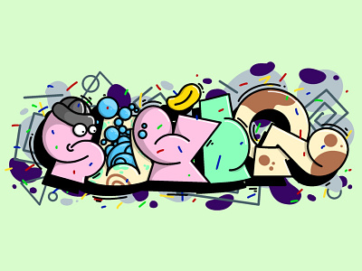 Hi, my name is… colors graffiti lettering procreate sketch