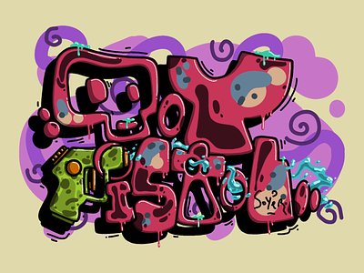 Toy Pistol colors graffiti illustration lettering
