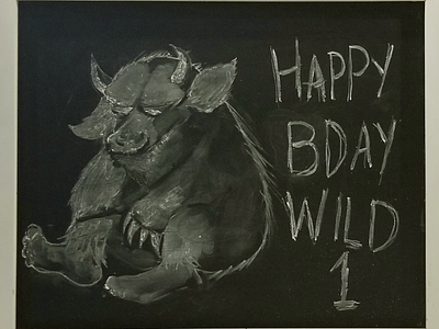 Happy Birthday Big Man chalk illustration