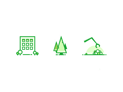 Forestry Service Icons commercial design forest icons illustration real estate trees ui vector web