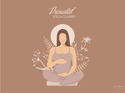 Poster for a prenatal yoga classes in the Faceless style adobe illustration design graphic design illustration poster poster yoga classes prenatal yoga vector yoga