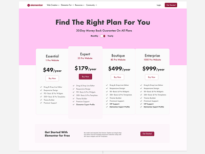 Price Listing - Redesign - Elementor Site branding cle clean design modern ui ux we web website