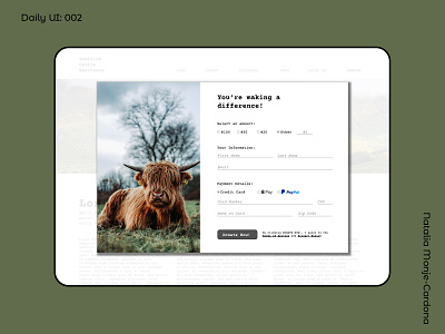 Daily UI: 002 Checkout applepay beginner cow dailychallenge design donate paypal scotland shillumni ui uidesign ux
