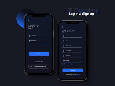 Login & Sign up | Dark mode | Social media application application create account dark facebook instagram login meta mode registration sign up social media