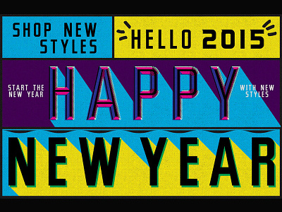 New Year Sale 2015 cmyk layout long shadow new year retail type typography