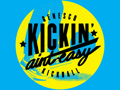 Can I Kick It badge kickball typography vector vintage vintage type