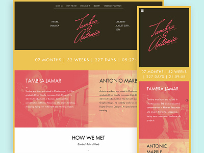 Wedding Site design flat layout minimal responsive typography web website wedding