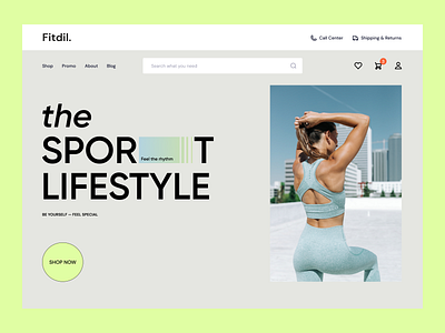 Sports clothing shop – Landing page. E-Commerce. activity clothes dailyuichallenge design e commerce eccomerce homepage landing pilates shop shopping sport sport clothing sportswear store ui ux webdesign website yoga