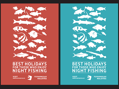 Promotional Posters for Sleepingfish fish fishing holidays minimalist night posters simple sleeping tourism