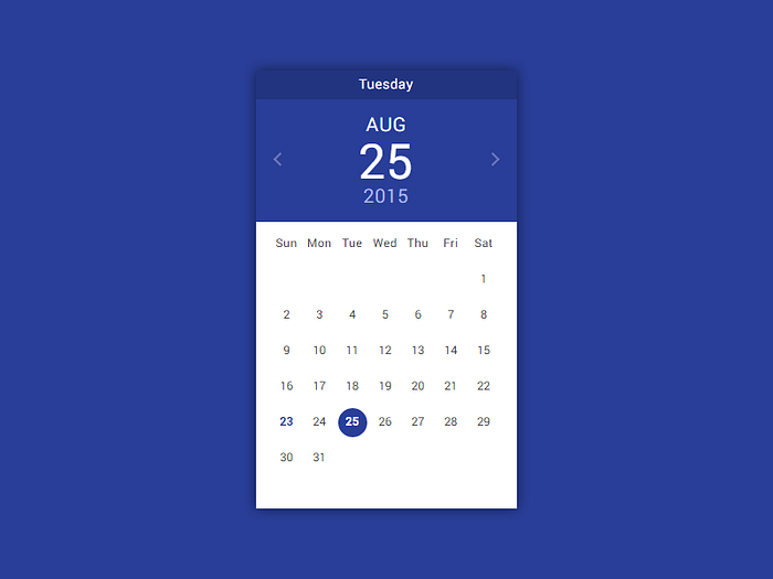 Pikaday Material by Ahmed Naxeem on Dribbble