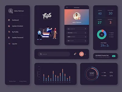 Medical Exam app branding convo dark darktheme dashboards education educationapp graphic design infographic logo test testapp ui uiux