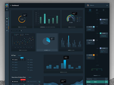 OneCloud - Black Theme dashboard ui ux web design