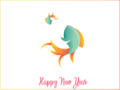 Happy New Year 1399 design fish fish logo golden ratio happy happy new year illustraion logo vector