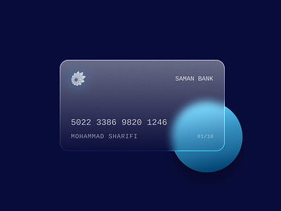 Saman Bank Glass Card bank branding card design concept creditcard finance glass effect glassmorphism glassy saman bank
