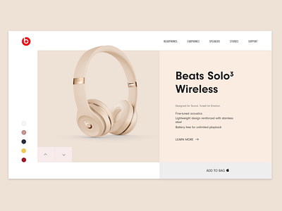#dailyUI - #003 add to cart beats clean dailyui flat design headphone landing page minimalist product product page redesign concept ui usability web design