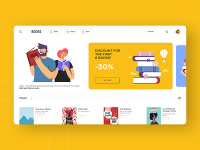 Books book books bookshop concept design flat illustration minimal ui uidesign ux uxdesign webdesign website