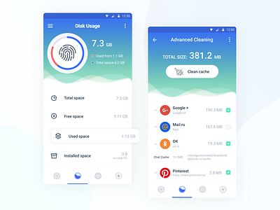 Cleaner android android app app app design blue booster branding cleaner concept design flat flatdesign google play minimal mobile ui ux web webdesign website