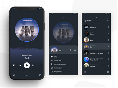 Music player app app design branding concept design flat flatdesign icon ios minimal mobile music music app player smart ui ux web webdesign website