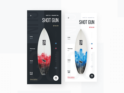 Surfboard app app design card product colors concept design flat minimal mobile surfboard ui uidesign ux uxdesign web webdesign website