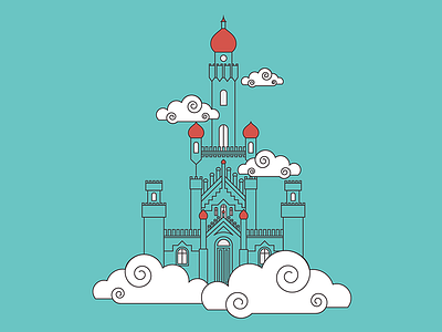 Castle In The Air castle castle in the air clouds fantasy illustration