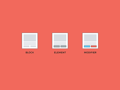 BEM -- Block, Element, Modifier bem icon illustration infographic