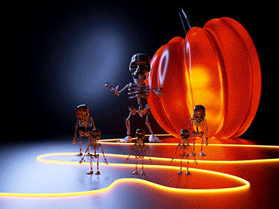 Happy Halloween 💀🎃 3d abstract cgi cinema 4d colors design digital gif halloween illustration loop octane render