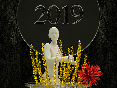 Welcome 2019 🖤❤️ 2019 3d abstract cgi cinema 4d colors digital illustration minimal octane render