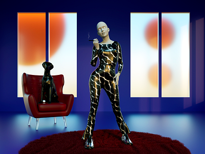 The wait 📴 3d abstract cgi cinema 4d colors contemporary design digital dog fashion illustration minimal octane render