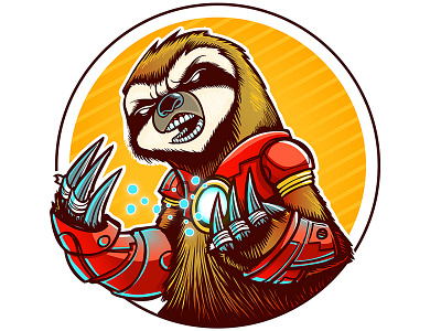 Iron Sloth art comic fight icon illustration illustrator ironman sloth