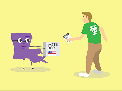 Louisiana-Tulane Voting Editorial Illustration